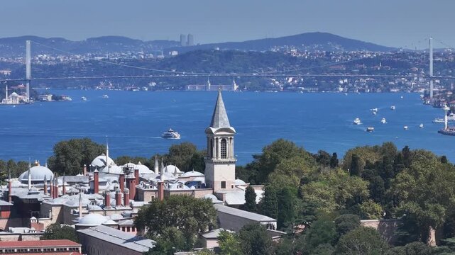 Topkapi Palace (Topkapi Sarayı) Drone Video, Emin&ouml;n&uuml; Fatih, Istanbul Turkiye (Turkey)