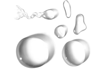 Realistic water drops. PNG drops, condensation on the window, transparent water drop. Abstract water drops, bubbles on transparent background digital liquid design