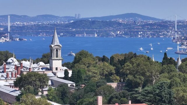 Topkapi Palace (Topkapi Sarayı) Drone Video, Emin&ouml;n&uuml; Fatih, Istanbul Turkiye (Turkey)