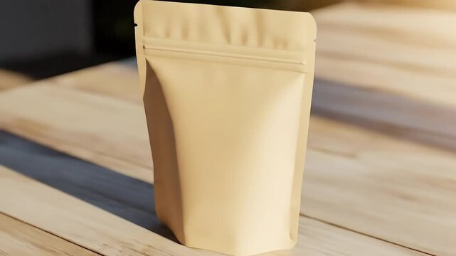 Kraft Paper Pouch Mockup for Product Branding Presentation