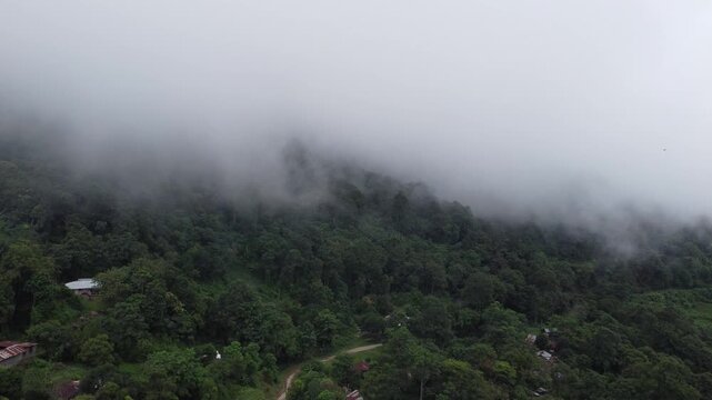 A cinematic shot of a village located near Tumjang peak, Haflong, Dima Hasao