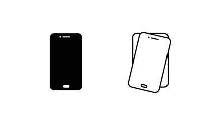 Minimalist Smartphone Icon | Black and White Mobile Vector