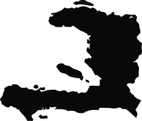 Haiti map icon black silhouette vector of country outline isolated on white background