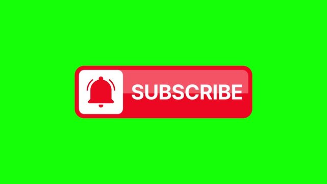 subscribe button animation with glitch or scatter effect
on green screen background