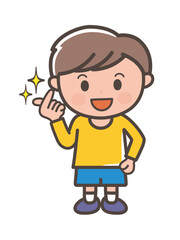 A full-body illustration of a boy doing the popular 