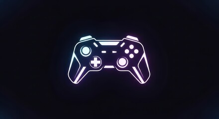 Illuminated Gaming Controller Silhouette Against a Dark, Textured Background