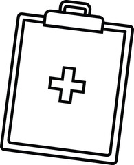 Medical Clipboard Flat Lay Healthcare Document on White Background Vector Illustration