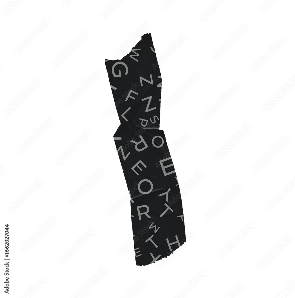 Poster adhesive alphabet tape strip on transparent backdrop a textured stationery element for crafts and de