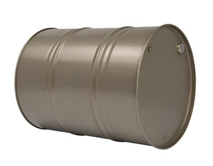 Rust-free metal drum on transparent background