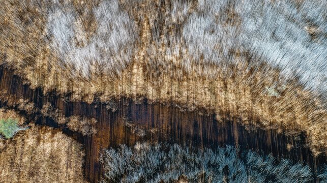 aerial view marsh grasses winter