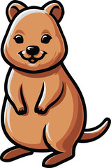 Obraz premium Cute cartoon a illustrator vector quokka