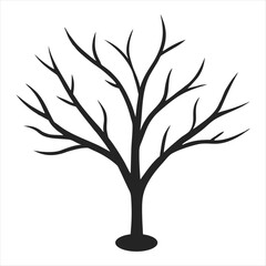 Obraz premium Black silhouette of a bare tree with spreading branches