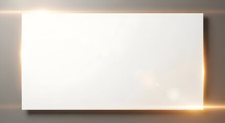 Obraz premium Blank White Lightbox with Backlit Edges in Modern Minimalist Room