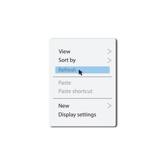 Vector illustration dropdown pop-up menu.
