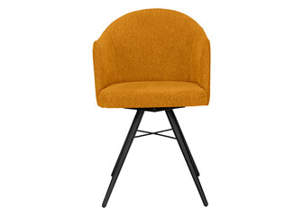 Yellow swivel chair with armrests and metal legs