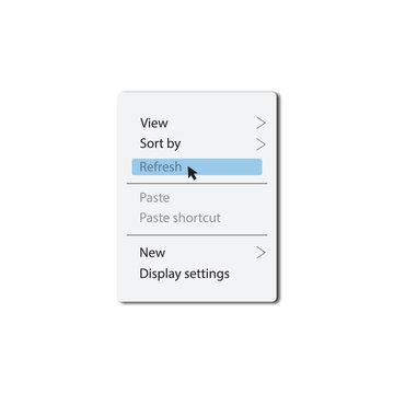 Vector illustration dropdown pop-up menu.