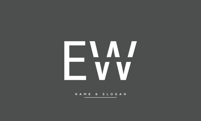 EW, WE, E, W Abstract Letters Logo Monogram