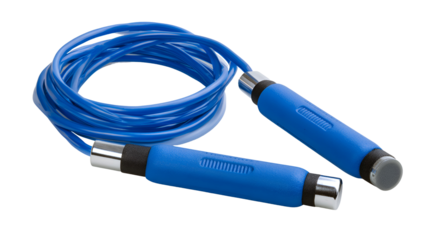 Blue jump rope isolated on transparent background