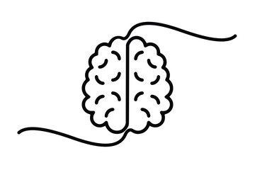 Fototapeta premium Continuous one line drawing of human brain organ, Brain for psychology, idea and intelligence concept in One line draw illustration.