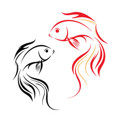 illustration of 3d goldfish jpg on white background