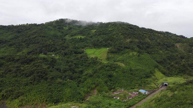 cinematic shot of green mountains of Haflong, Assam, India