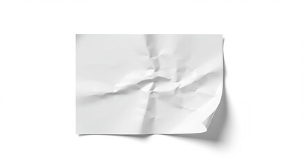 Crumpled White Paper Sheet Texture Background