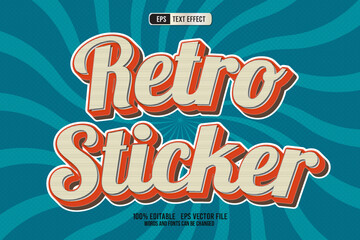 TEXT EFFECT RETRO STICKER