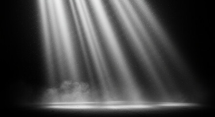 Dramatic Light Rays and Dust Particles on Dark Background
