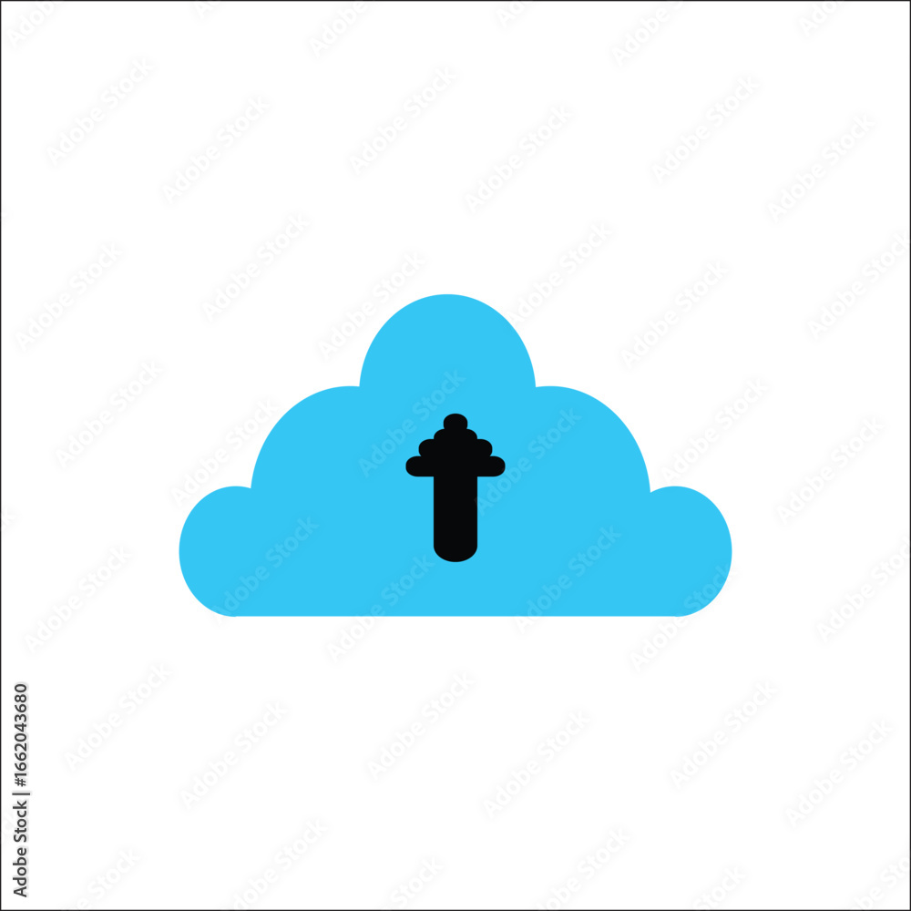 Fototapete a clean, professional icon representing data being sent to the cloud. perfect for user interfaces, m