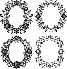 Calligraphic Floral Frame  Decorative Border and Page Ornament Vector