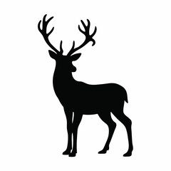 Wild deer silhouette