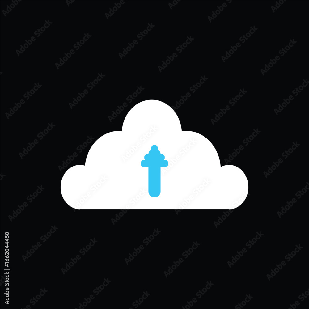 Poster a clean, professional icon representing data being uploaded to a cloud server. perfect for ui ux des