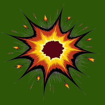 comic style, vibrant colors, energy burst, impact blast, explosion