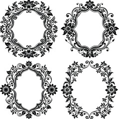Calligraphic Floral Frame  Decorative Border and Page Ornament Vector