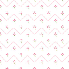 Floral watercolor pattern with pink flowers.Cottagecore background in vintage style.