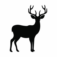 Majestic Deer Silhouette animal black and white 