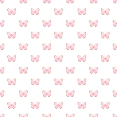 Butterfly watercolor pattern. Pink background in vintage style.