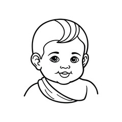 Baby Silhouette Vector Line Art – Minimalist Infant Clipart Design.