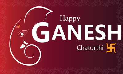 Ganesh Chaturthi social media banner, poster flyer template design with Ganesh vector icon. Ganesh Chaturthi festival background, or Lord Ganpati template.