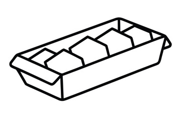  ice cube tray line art vector