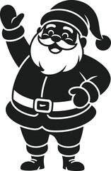 Santa Claus Waving Silhouette – Merry Christmas Vector
