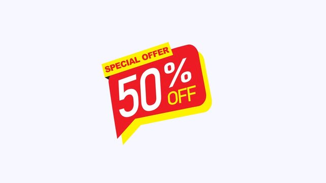 50 percent off special offer design element ideal for sale banners, promotional materials, flyers, posters, and social media graphics. Great for boosting sales.
