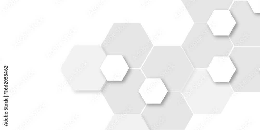 Poster abstract background with and grey hexagon, modern abstract vector polygonal pattern. white and grey 