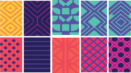 Assortment of Vertical Geometric Patterns abstract