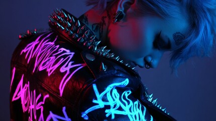 Edgy Punk Cyber Look Featuring