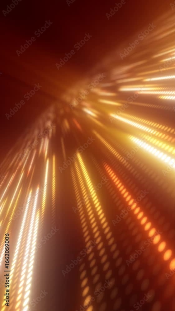 Poster abstract glowing golden light trails in motion, creating futuristic energy flow and speed effect