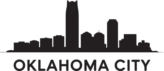Oklahoma City Skyline Vector Silhouette Black and White © Team RAS