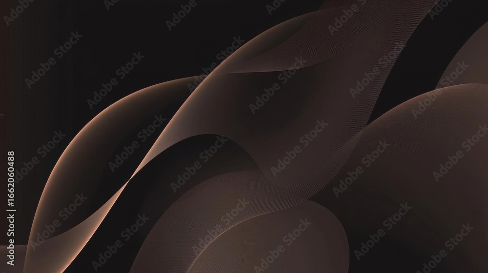 Poster abstract lines create elegant wave patterns on dark background, smooth gradients