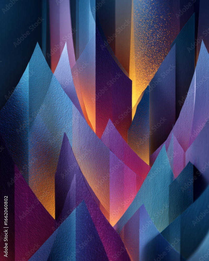 Poster vibrant tactile layers of paper in overlapping design with sensory depth and inspired color palettes