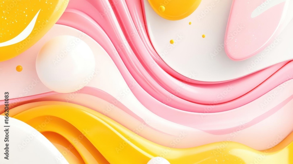 Aufkleber abstract shapes create a fluid design with smooth curves and pastel colors